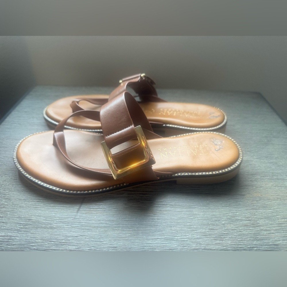 Italian Shoemaker Brown Leather Sandals